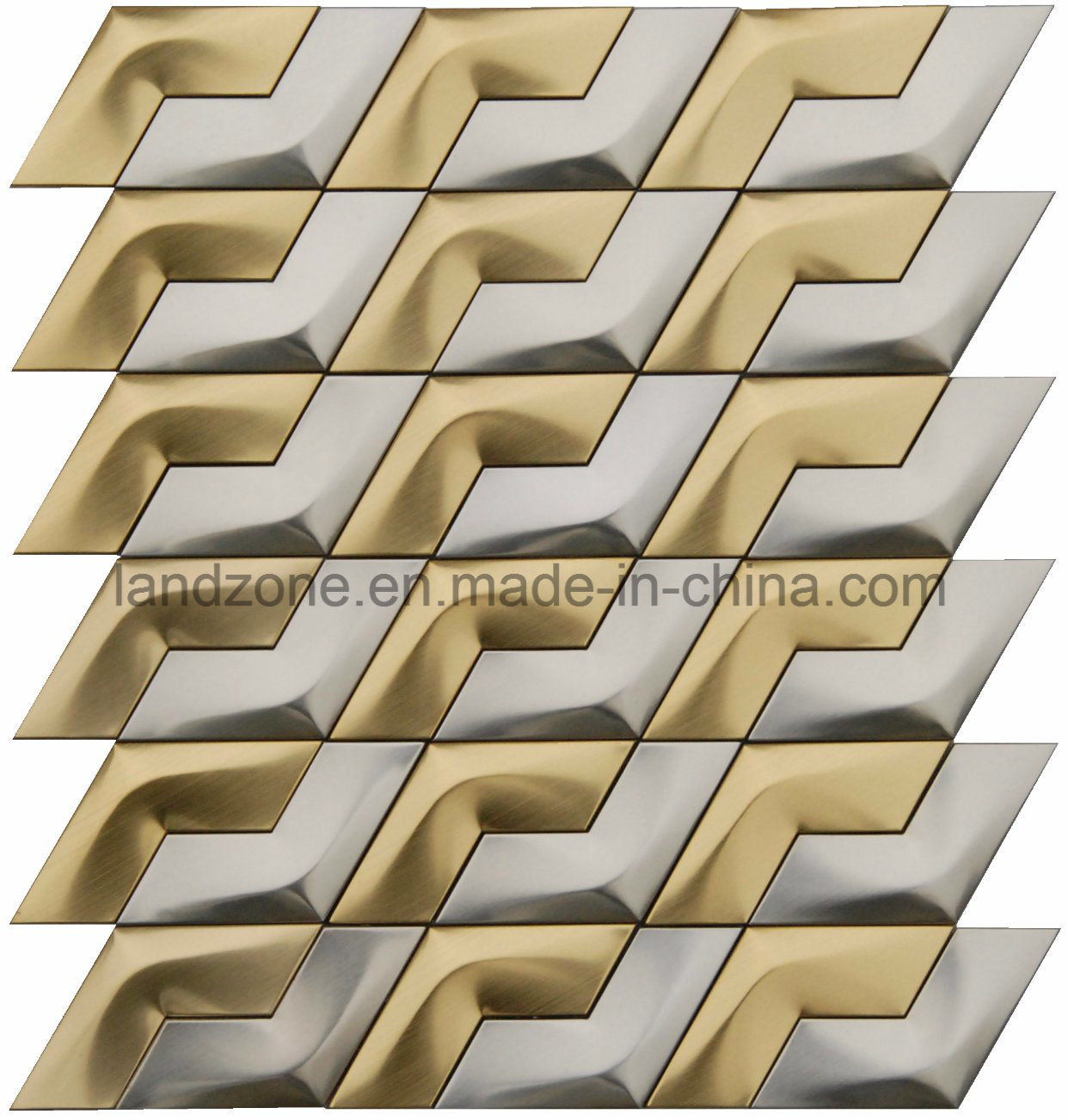 Golden Color of S304 Stainless Steel Mosaic Tile