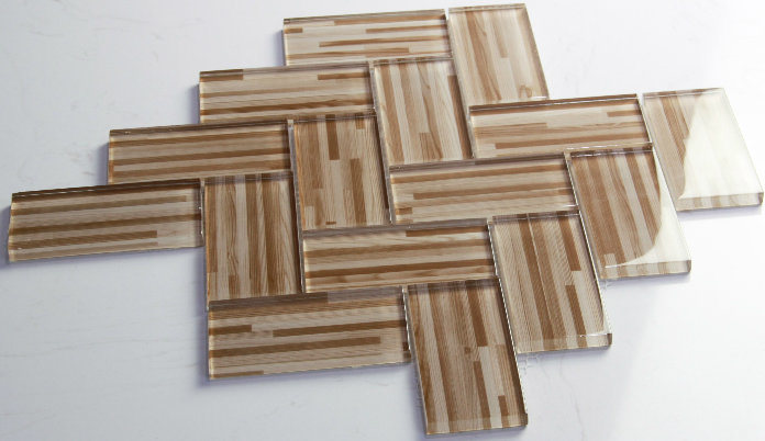 Printing Wood Grain Premium Tiles Backsplash Wholesale Glass Mosaic Tile