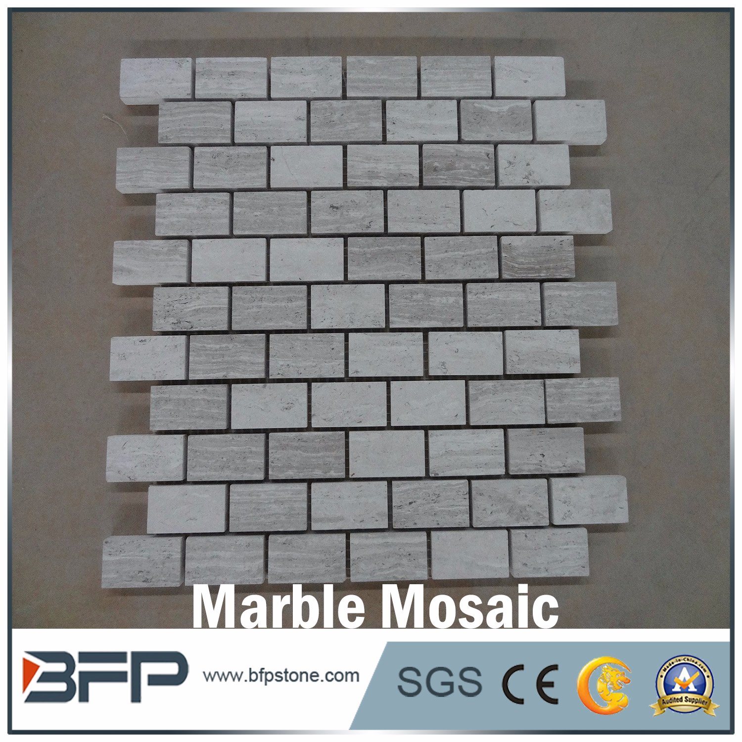 Natural Polished White Marble Mosaic for Interior Floor Design