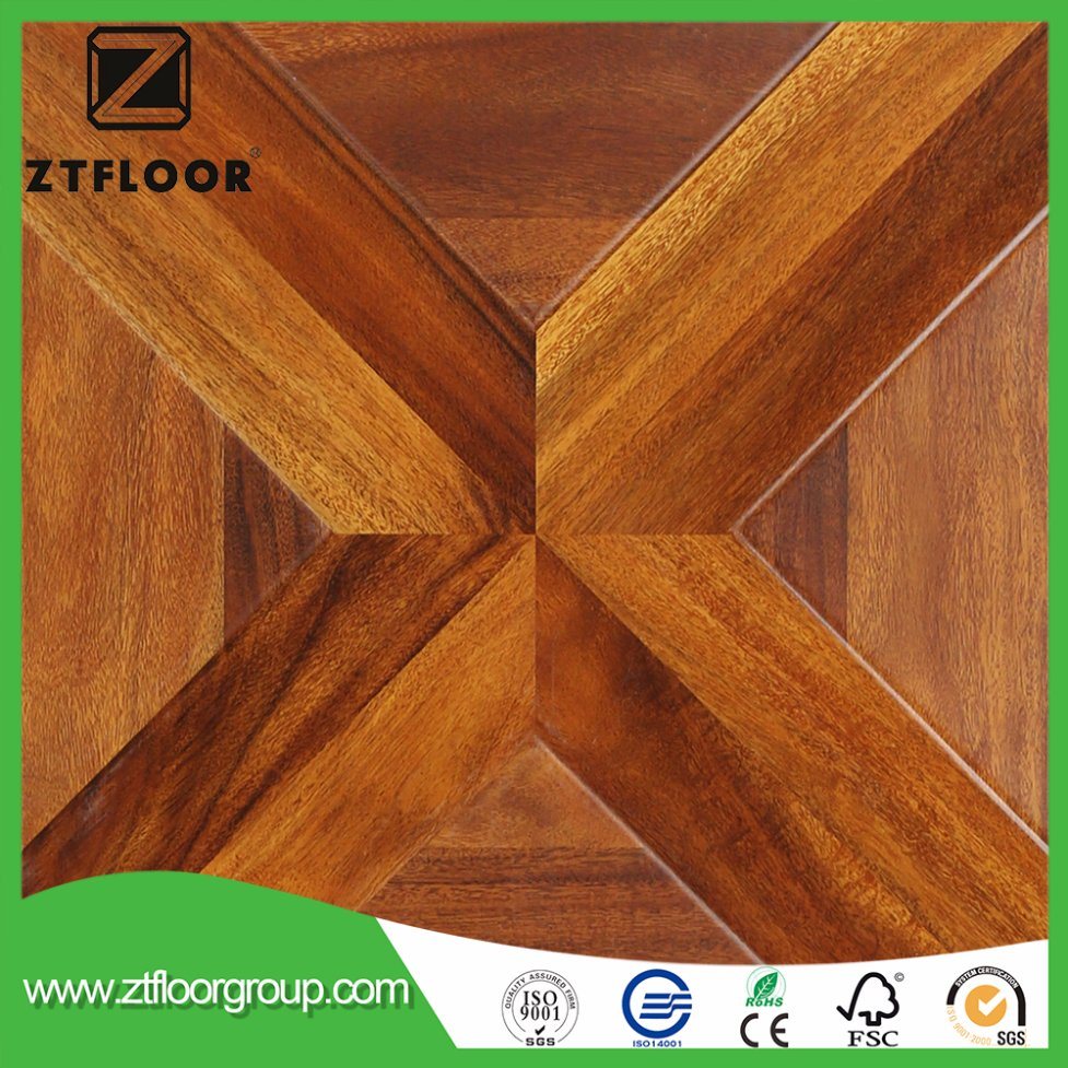 High HDF Wood Laminate Flooring Tile Waxed Waterproof Environment Friendly
