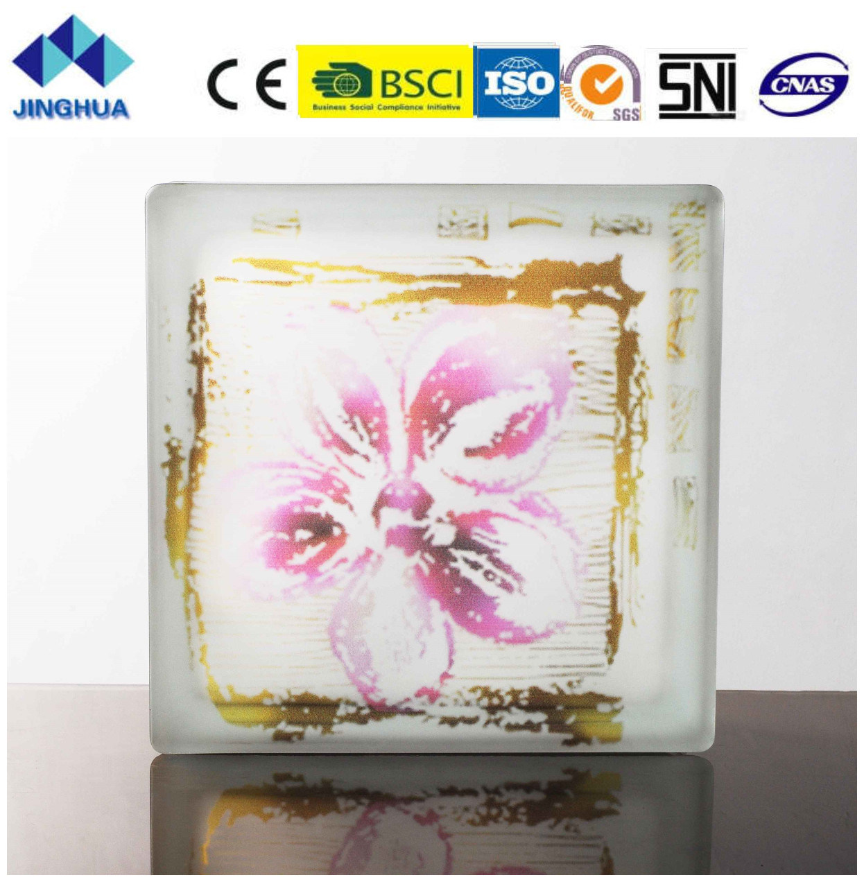 Jinghua High Quality Artistic P-025 Painting Glass Block/Brick