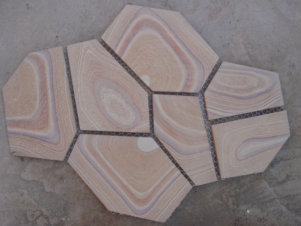 Professional Manufacturer Sandstone Flagstone with Mesh (SSS-90)