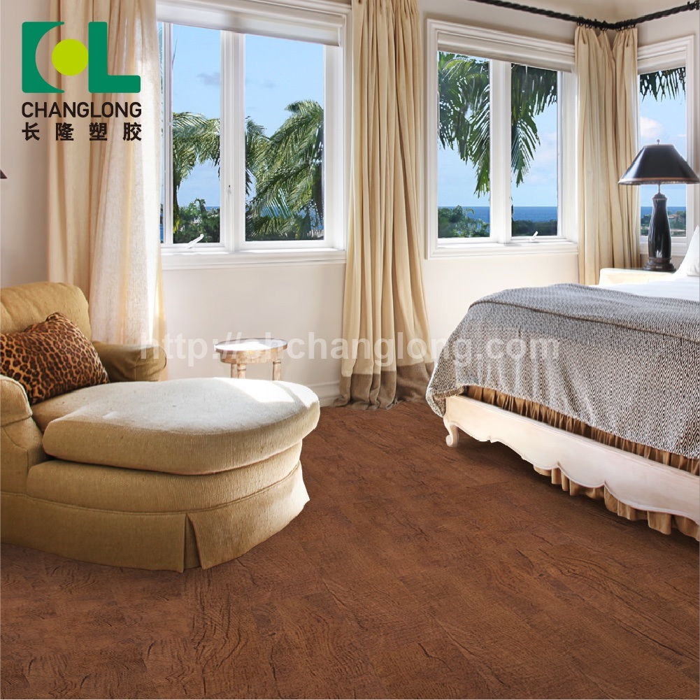 Decorative Residential Interlocking PVC Flooring, ISO9001 Changlong Clw-09