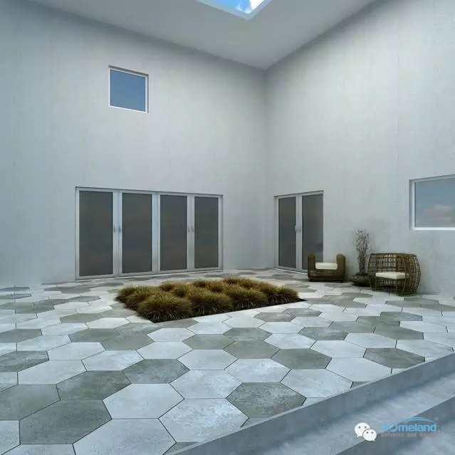 Porcelain Glazed Hexagon Tiles for Livingroom/Dining Room Building Material