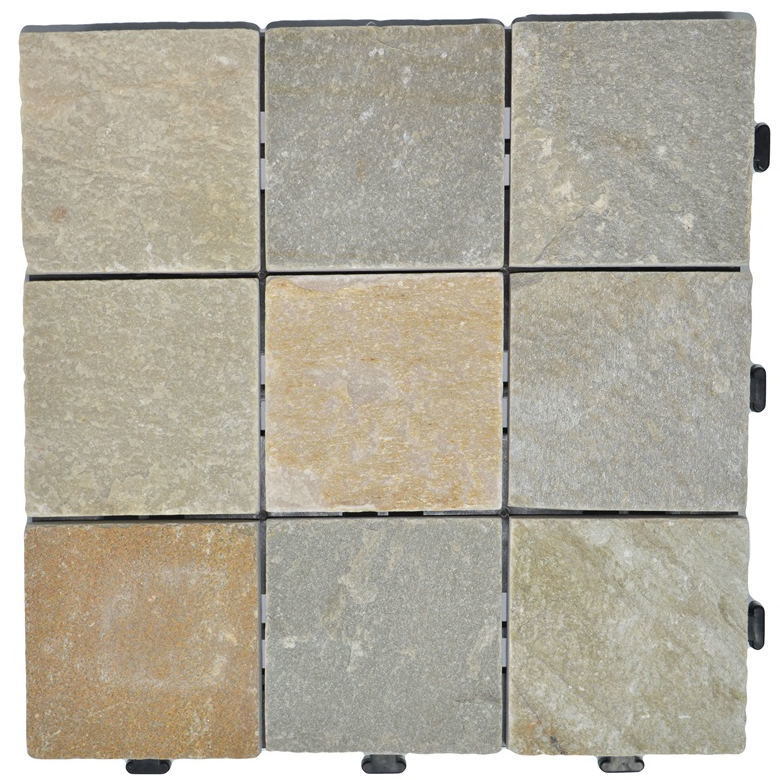 Natural Slate Stone Removable Flooring Tile with PE Base