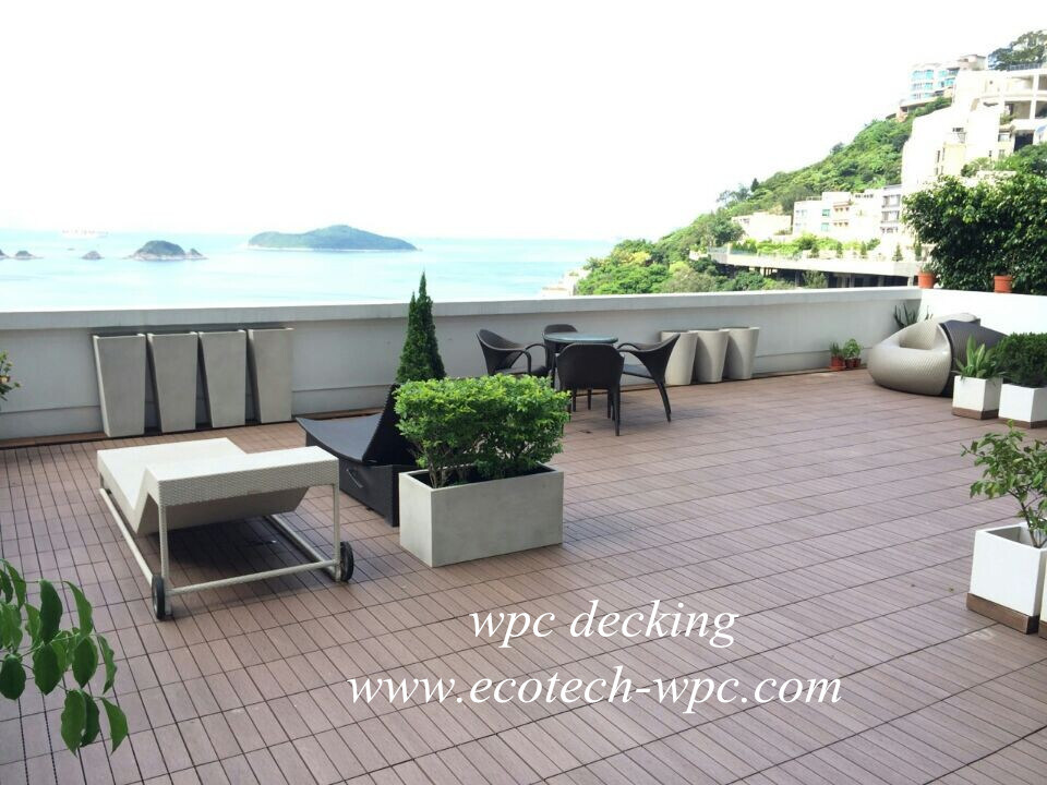 Leisure Patio Flooring Open Air Construction Engineered Wood WPC Decking