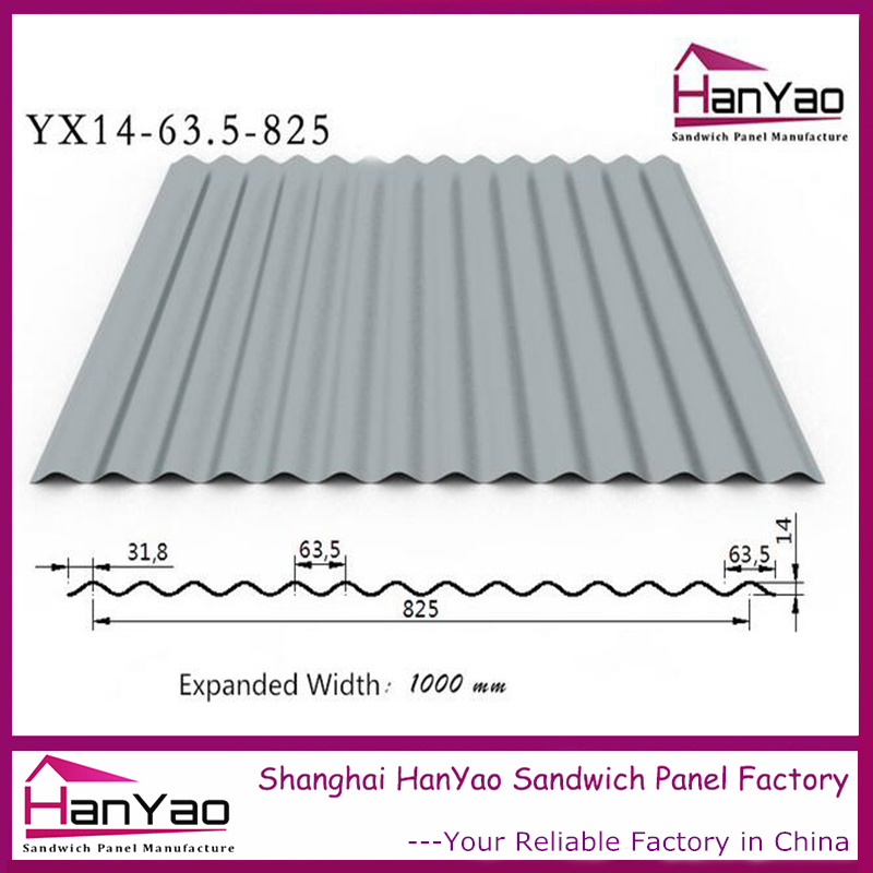 New Building Material Steel Roof Tile Roofing Sheet Yx14-63.5-825