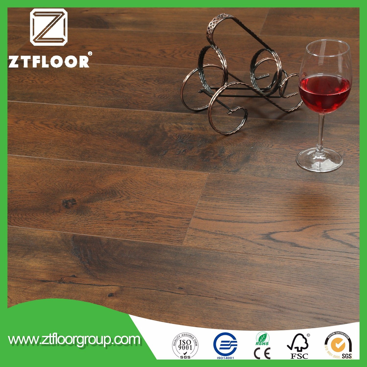Parquet Flooring Class AC3 with High HDF Embossed Surface