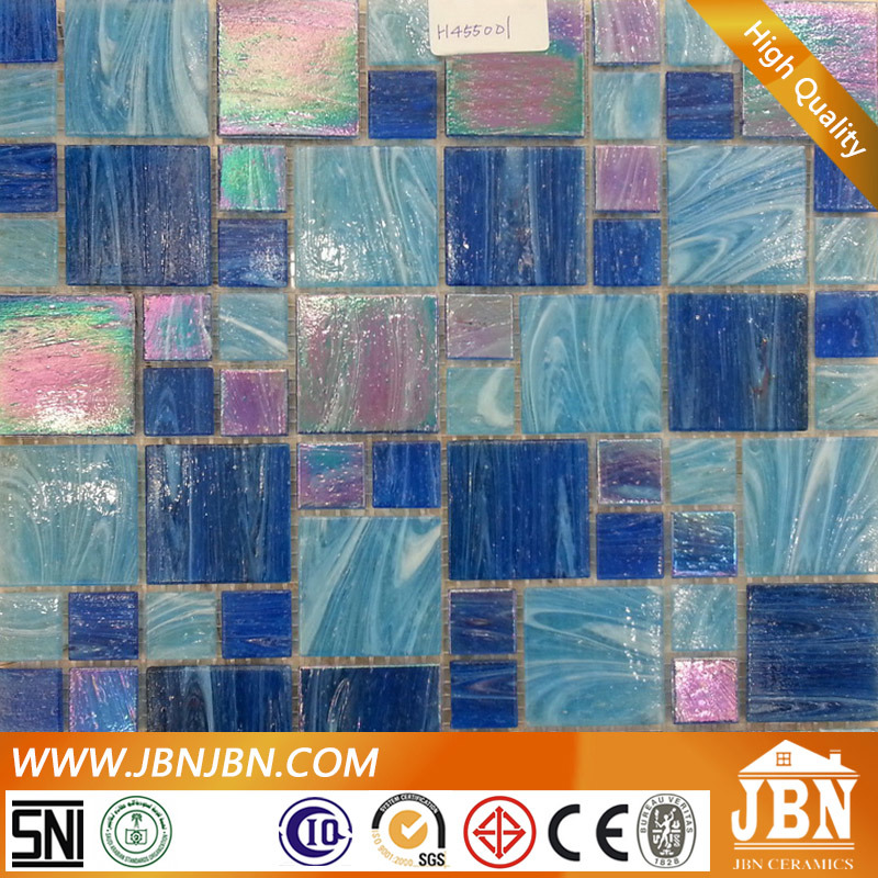 Cheap Price Swimming Pool Iridescent Glass Mosaic Tile (H455001)