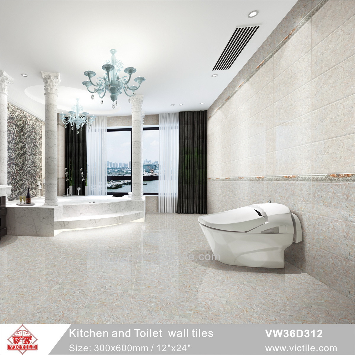 China Foshan Decoration Material Ceramic Kitchen Bathroom Wall Tile (VW36D312, 300X600mm/12''x24'')