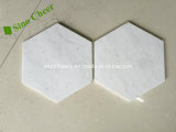 High Quality Hexagon Polished White Carrara Marble Mosaic for Interior Derocations