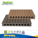 Outdoor Decking Flooring Covering Plastic Wood WPC Deck Flooring with Round Hole