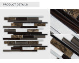 Good Quality Luxury Indoor Brown Strip Glass Mosaic Tile for Decoration