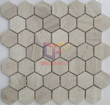 Wooden Pattern Marble Stone Hexagon Mosaic Tile (CFS961)