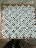 Flower Pattern Water Jet Arabesque Bianco Carrara White Marble Stone Backsplash Mosaic Tile