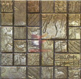 Gold Color Laxury Egypt Pattern Ceramic Mosaic Tiles (CST092)