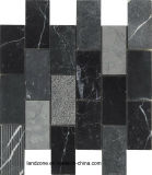 Black Brick Pattern Stone Mosaic Tile for Interior Wall and Floor Use