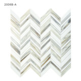 3 mm Thikness Gray and White Backsplash Tile Glass Mosaic