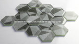 Inkjet Glazed Bathroom Grey Glass Hexagon European Mosaic Tile