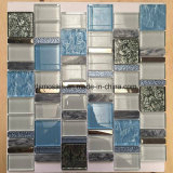 European Style Blue Glass and Marble Mosaic Tile for Wall