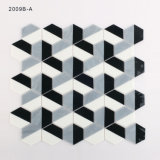 Black and White Mosaic Floor Tile Hexagon Shape for Building Bathroom