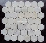 Cheap and New Calacatta White Hexagon Mosaic Marble Bathroom Floor Tile